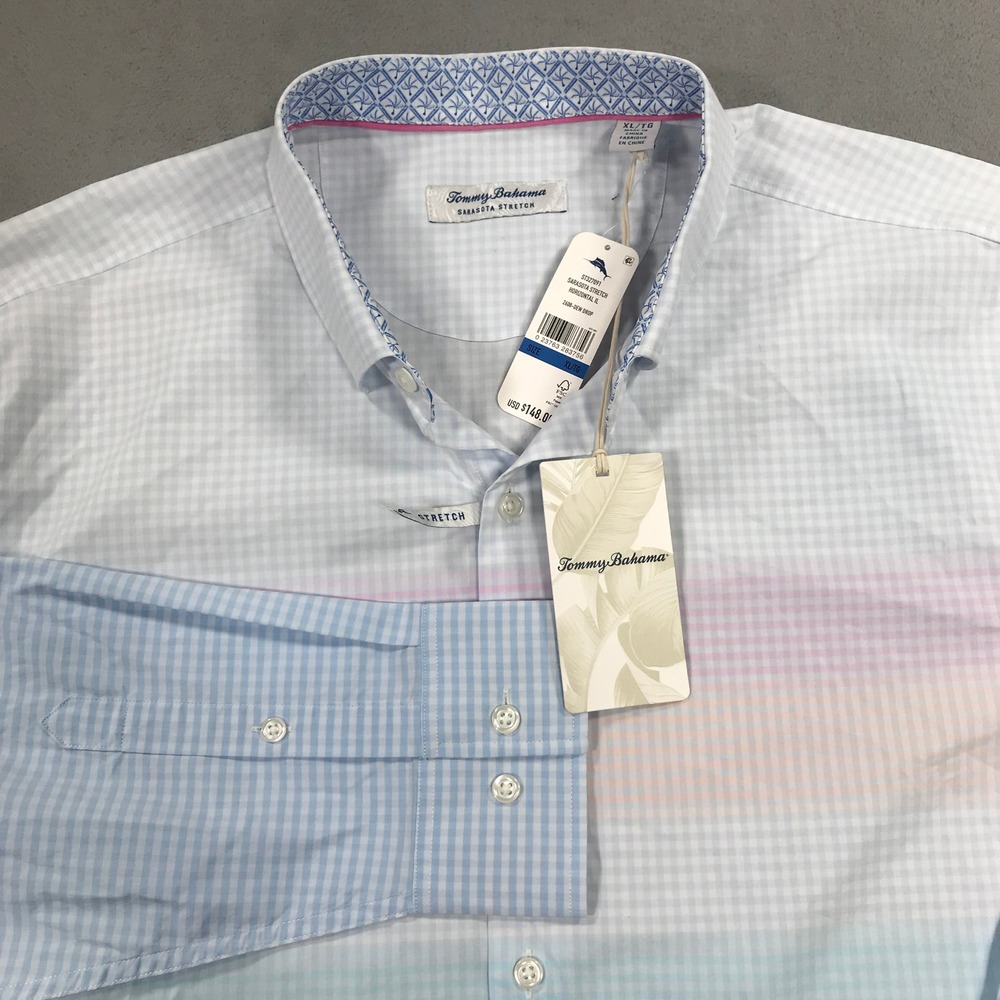 Tommy Bahama Button Down Shirt Mens XL Sarasota Stretch Stretch Performance NEW - Picture 4 of 11